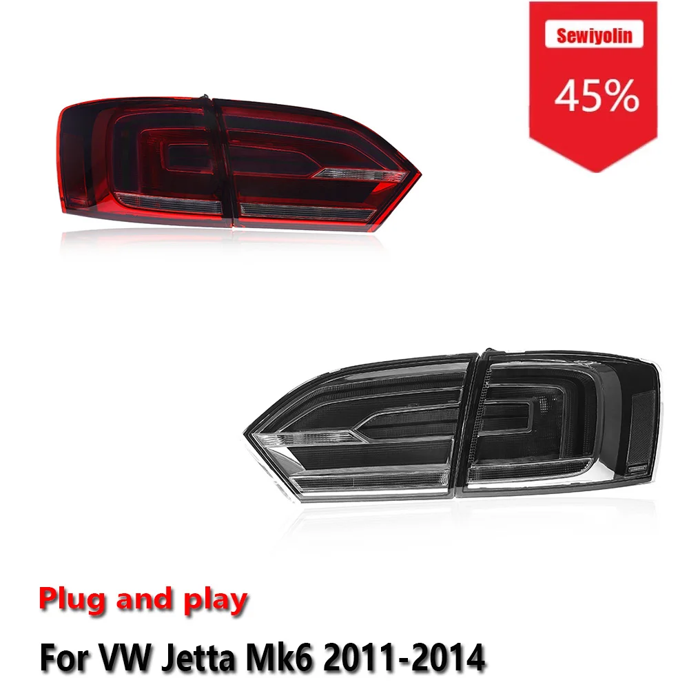 

Sewiyolin Car LED Tail Light Accessories For VW Jetta Mk6 2011-2014 DRL Brake Turn Signal Lamp Plug and Play