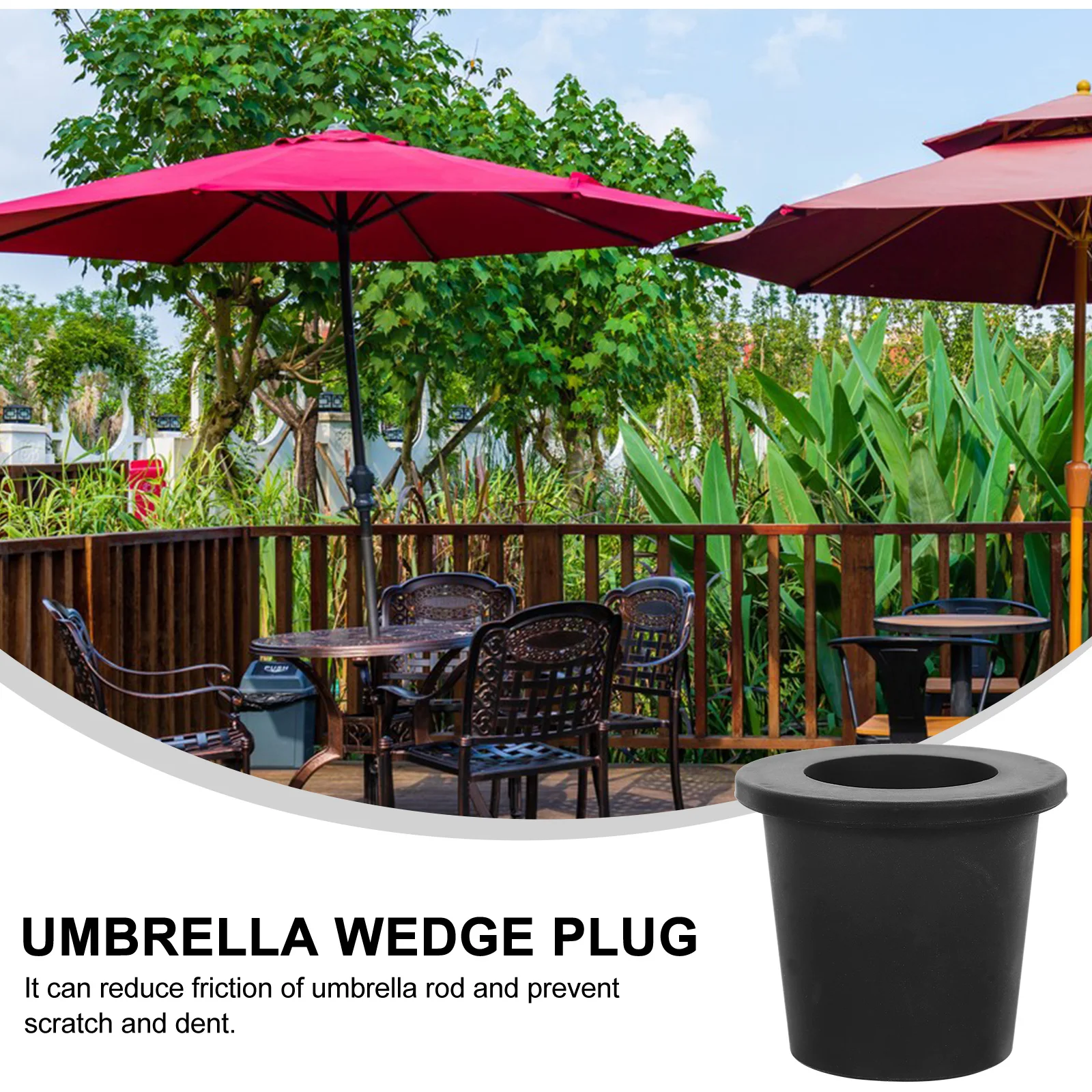 

Silicone Hole Patio Table Fixation Parasol Hole Ring Plug Outdoor Umbrella Wedge Plug Umbrella Pole Stabilizer Thickener