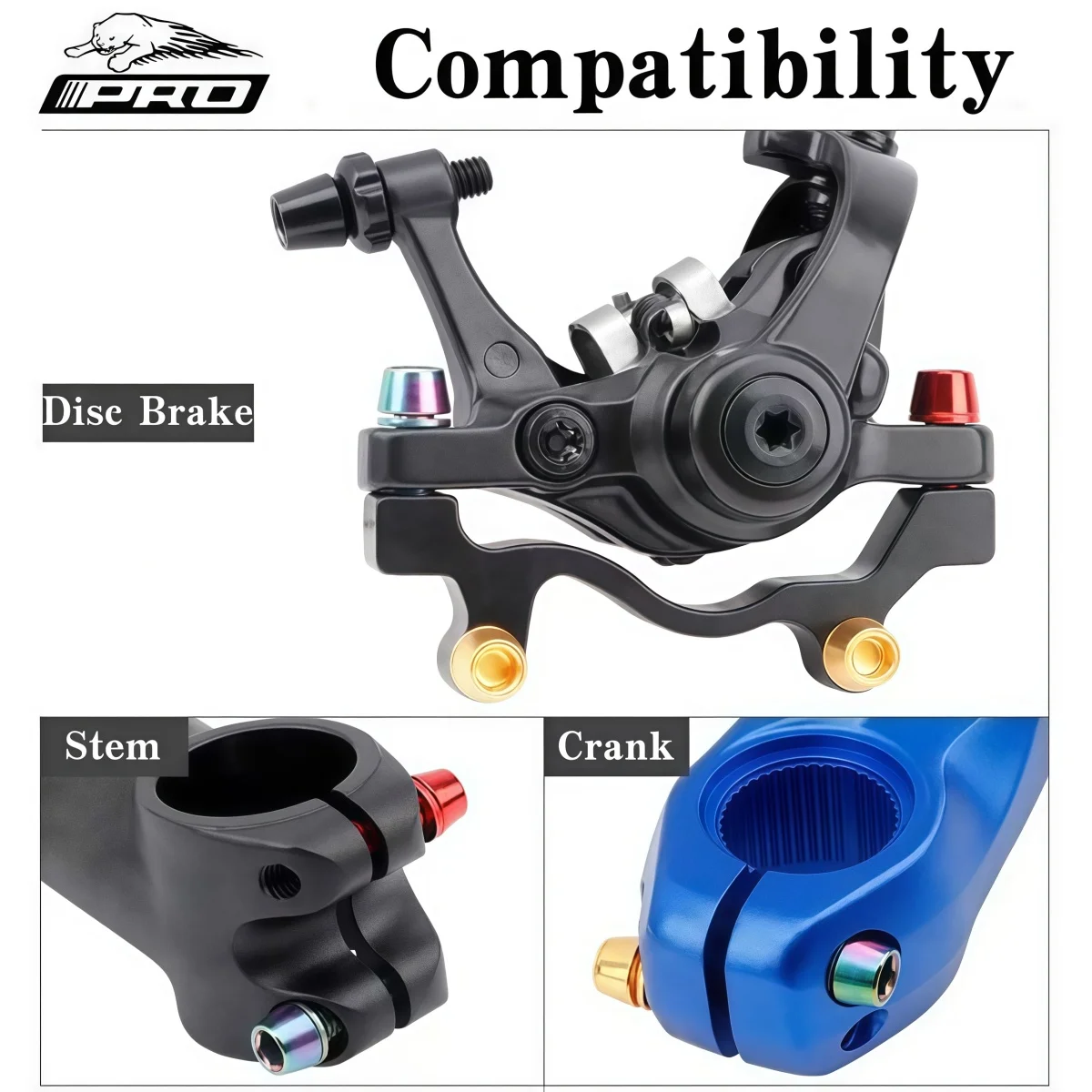 IIIPRO Bike Disc Brake Caliper & Crank Bolts M6x18 MM Stainless Steel ( Red / Gold / Rainbow )- 6