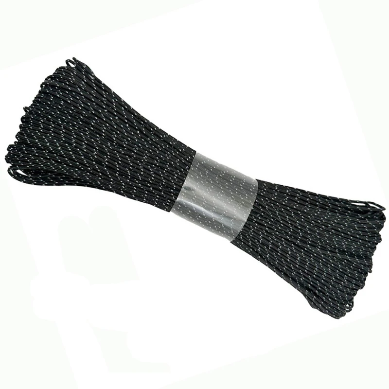 With Reflective Wire 2mm Night Reflective Rope,Tent Fixing Rope,Pet Collar,Paracord Tactical Emergency,DIY Jewelry Decoration
