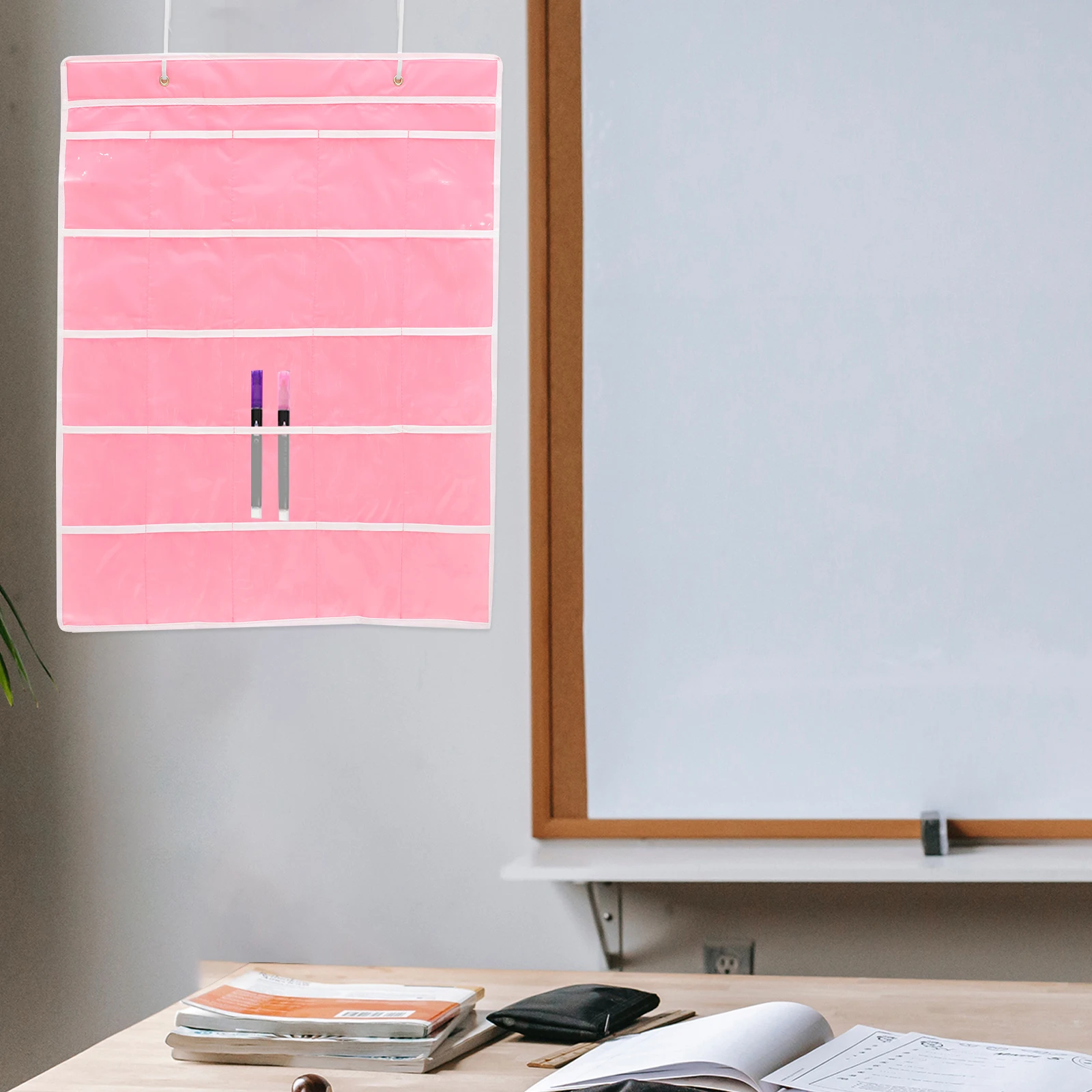 منظم الهاتف الخليوي للفصل الدراسي، حقيبة هاتف متعددة الشبكات، حقيبة تخزين أشتات مثبتة على الحائط، مادة عالية الجودة قابلة للطي #1