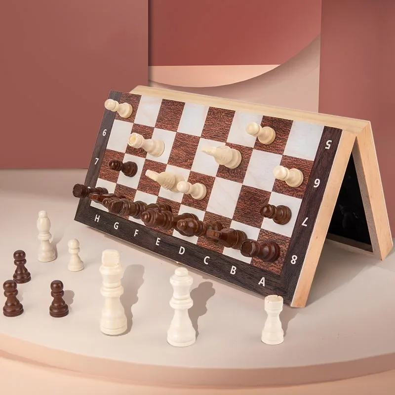 

Роскошный деревянный набор шахмат с магнитным шахматным человеком, большая шахматная доска, настольная игра-головоломка, портативные складные игрушки для путешествий для детей и взрослых