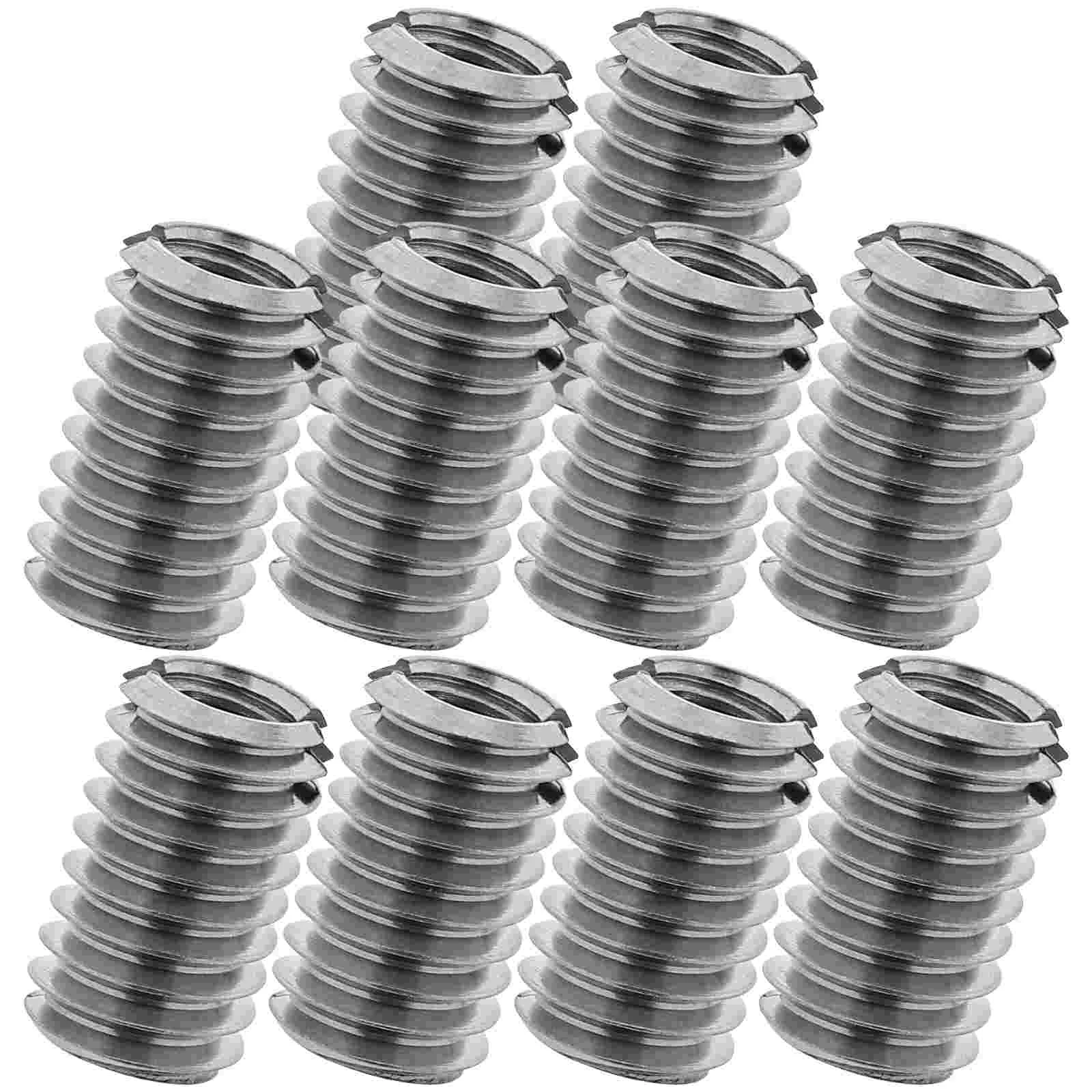 10 Pcs Component Thread Repair Inserts Stainless Steel Adapters Sleeve Reducing Nut