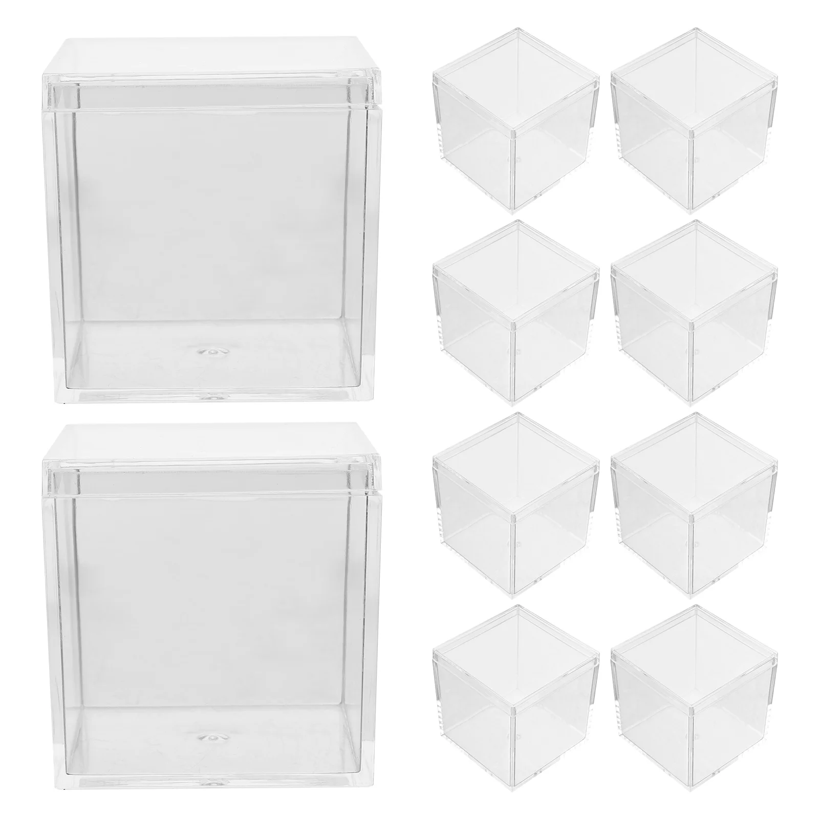 

10pcs Square Transparent Plastic Boxes 5 5cm 130ml Food Grade with Lid for Specimen Storage Display Case Mineral Stones Clear