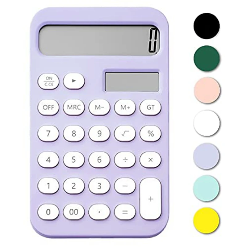 2 Pcs Desk Calculator Basic Calculator 12 Digit Pocket Calculators Desktop With LCD Display For Office And School