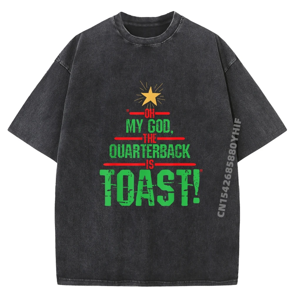 

Мужская футболка Oh My God The Quarterback Is Toast Графические футболки Мужская дизайнерская одежда Мужская классическая стираная рубашка
