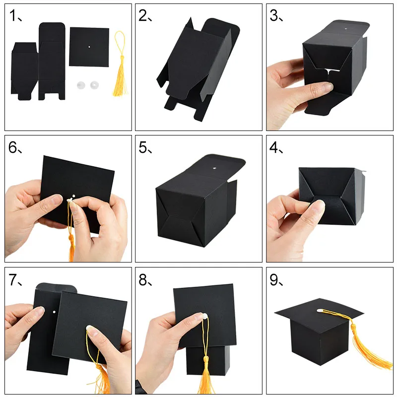 10/20/30Pcs Graduation Cap Gift Box Candy Chocolate Packaging Boxes Bags 2025 Graduation Party Decoration Favors Supplies Grad view 4