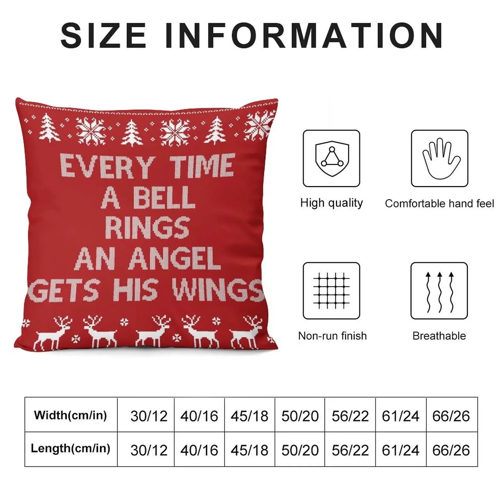 It's a Wonderful Life - Every Time the Bell Rings an Angel Gets His Wings Throw Pillow Pillow Covers Decorative pillow