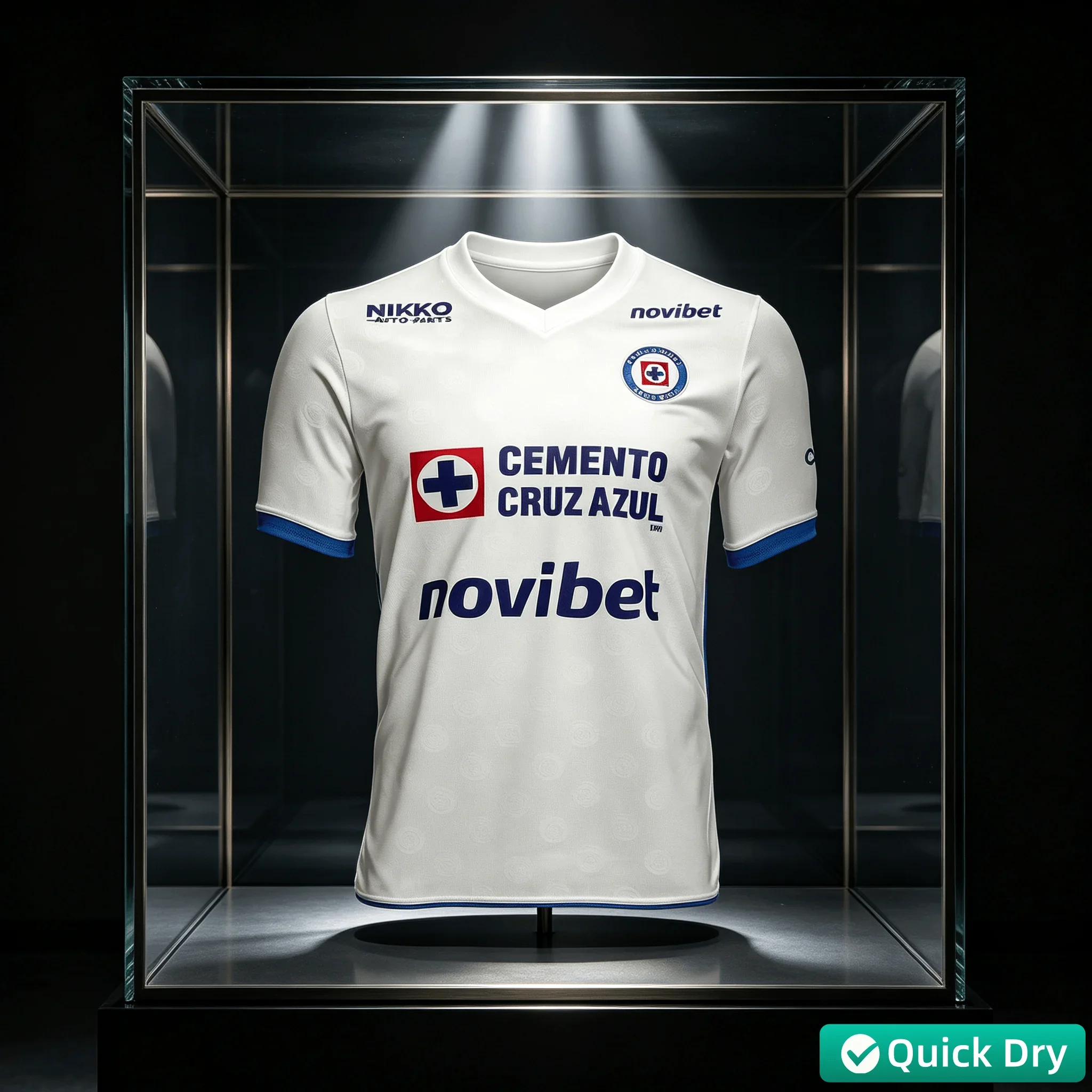 Saison 26-27 Cruz Azul Fußballtrikot, Herren Sommer Neu 3D-Druck Sport Fußball T-Shirt, Atmungsaktive Schnelltrocknende Kleidung Oberteile