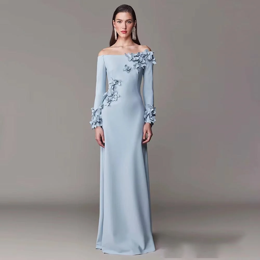 

Вечернее платье с цветочной аппликацией русалки, очаровательное изысканное платье для выпускного вечера с вырезом лодочкой и открытой спиной, вечернее платье