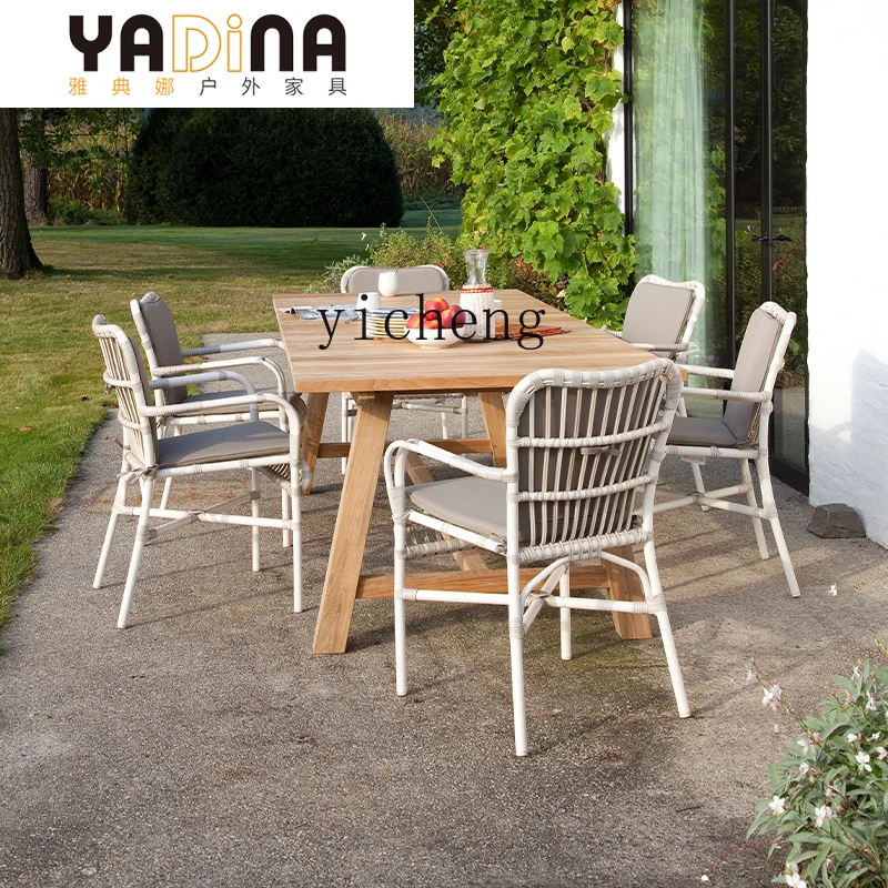 ZC Outdoor Rattan Table and Chair Villa Outdoor Designer Outdoor Table and Chair Hotel Homestay Garden Table