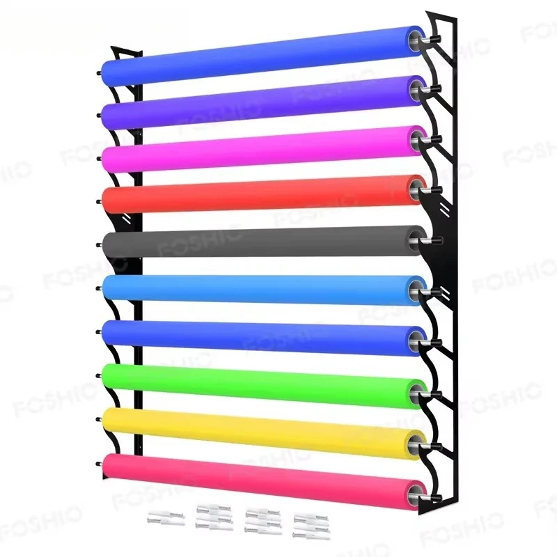 

Инструменты для виниловой пленки с логотипом автомобиля, 10 вмещает металлическую виниловую пленку, настенное крепление, стеллаж для хранения с 10 стержнями