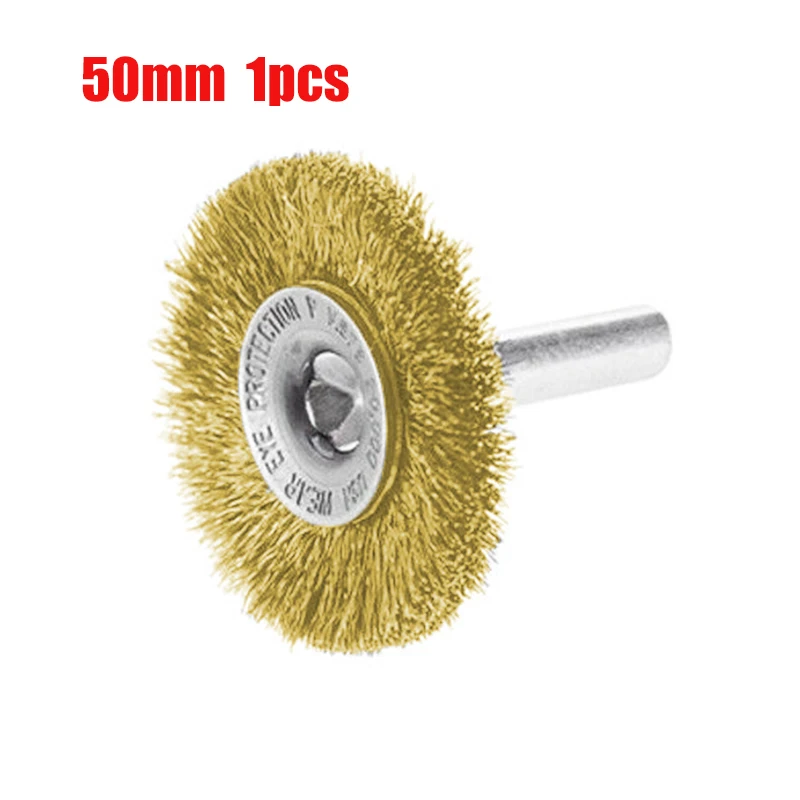 1Pc 2 Inch Steel Wire Wheel Brushes For Metal Rust Removal Polishing Brush Steel Cutting Rotary Brush For Drill Rotary Tool