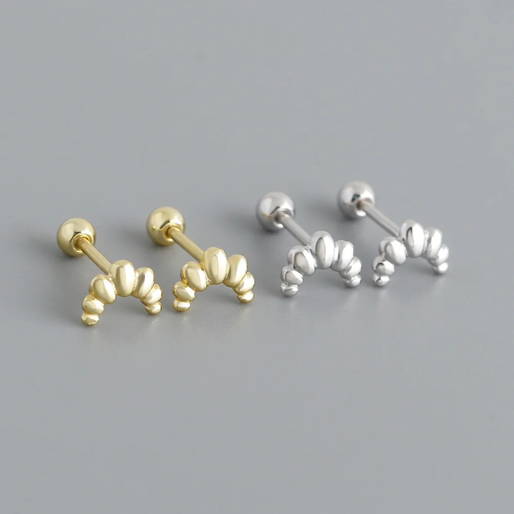 

CCFJOYAS Minimalist 925 Sterling Silver Moon-shaped Screw Earrings for Women Mini Cute Crescent Studs Earrings Piercing Jewelry
