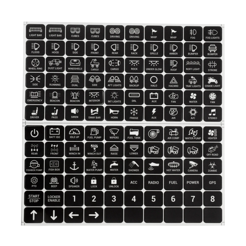 120 pieces Switch Panel Label Stickers for RA80XL RB80XL AR600 AC1200 AUXBEAM Switch Panels