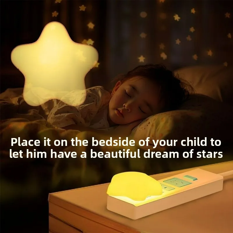 

Home Plug-in LED Sleep Night Light, Bedside Energy-Saving, Remote-Controlled, Adjustable Brightness, Soft and Non-Glaring Light