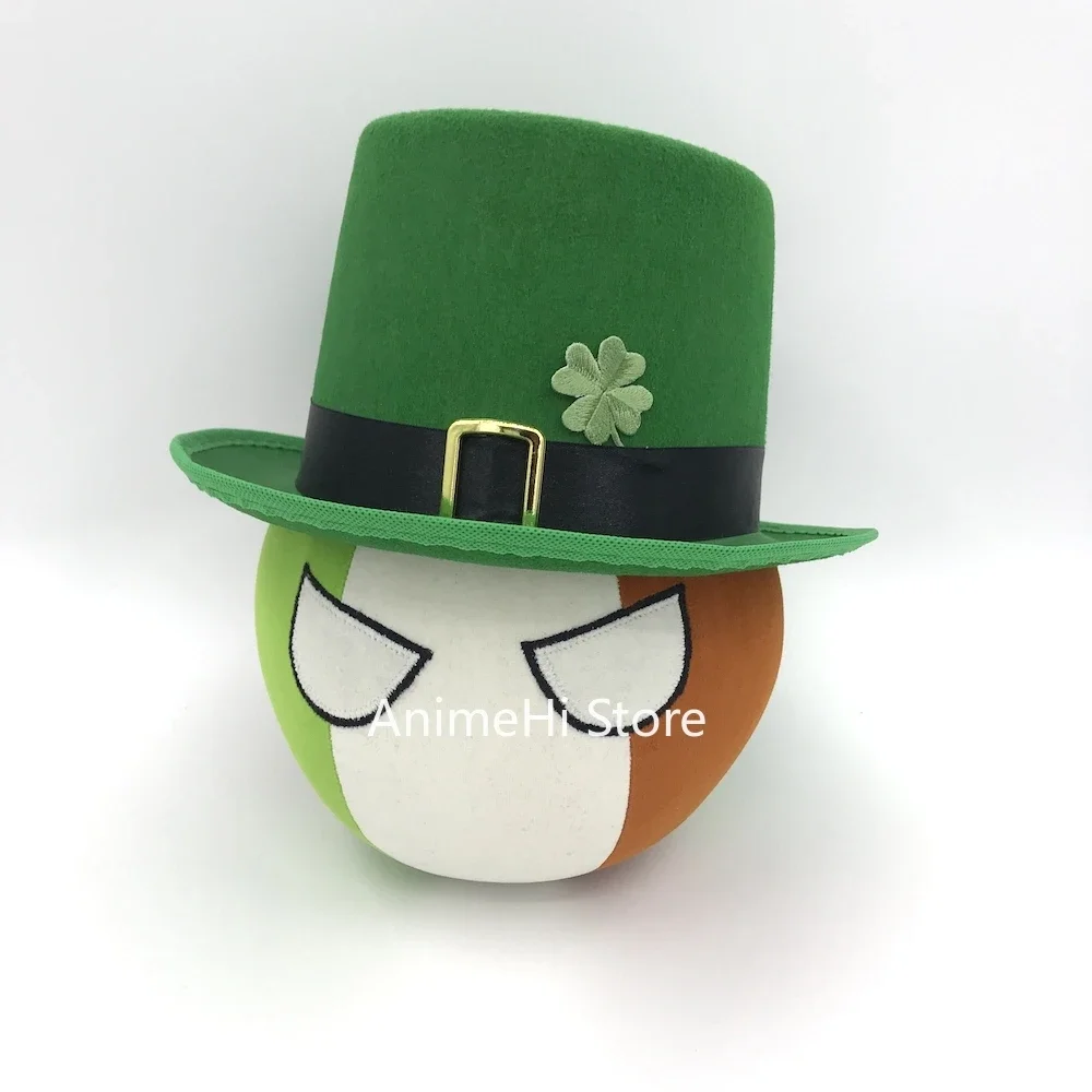 

Polandball Plush Doll Toy Ireland Ball and St.Patrick's Day Green Hat IRL Countryballs Plushies Cosplay for Gift 20CM