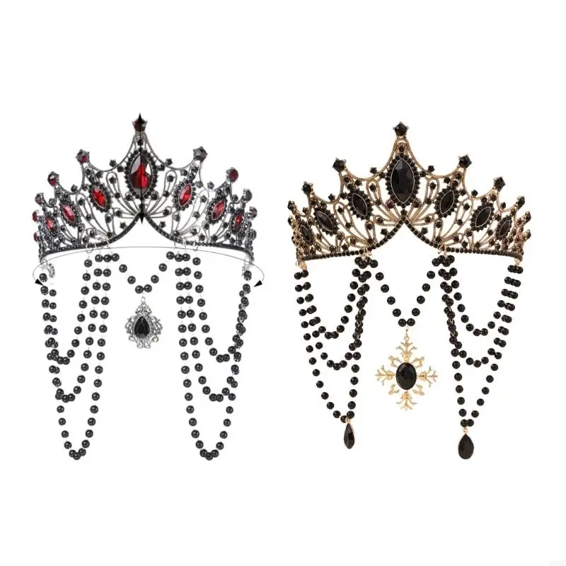 

39BC Unique Ornate Punk Crowns Handmade Costume Event Hair Ornament for Women