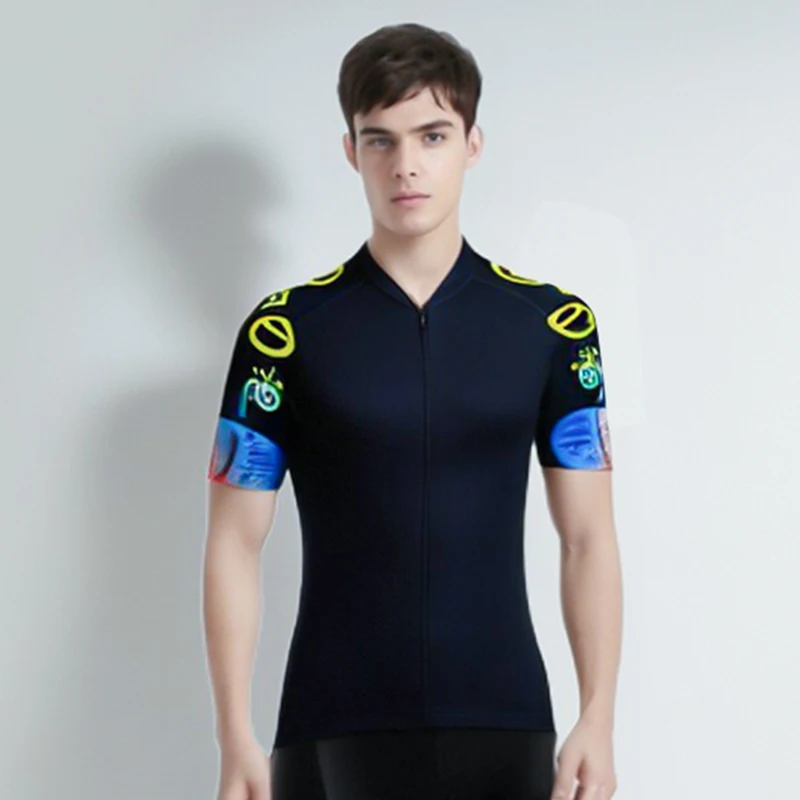 Summer Men Cycling Jersey Short Sleeves Breathable Bike Cycling Clothing Maillot Ropa Neon Ciclismo Shirt MTB Bicycle Jersey