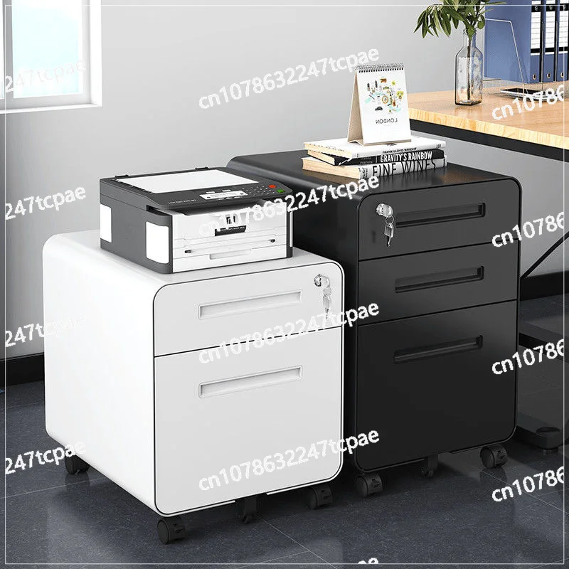 Under the desk movable cabinet with wheels mobile low cabinet with lock steel storage drawer cabinet iron file