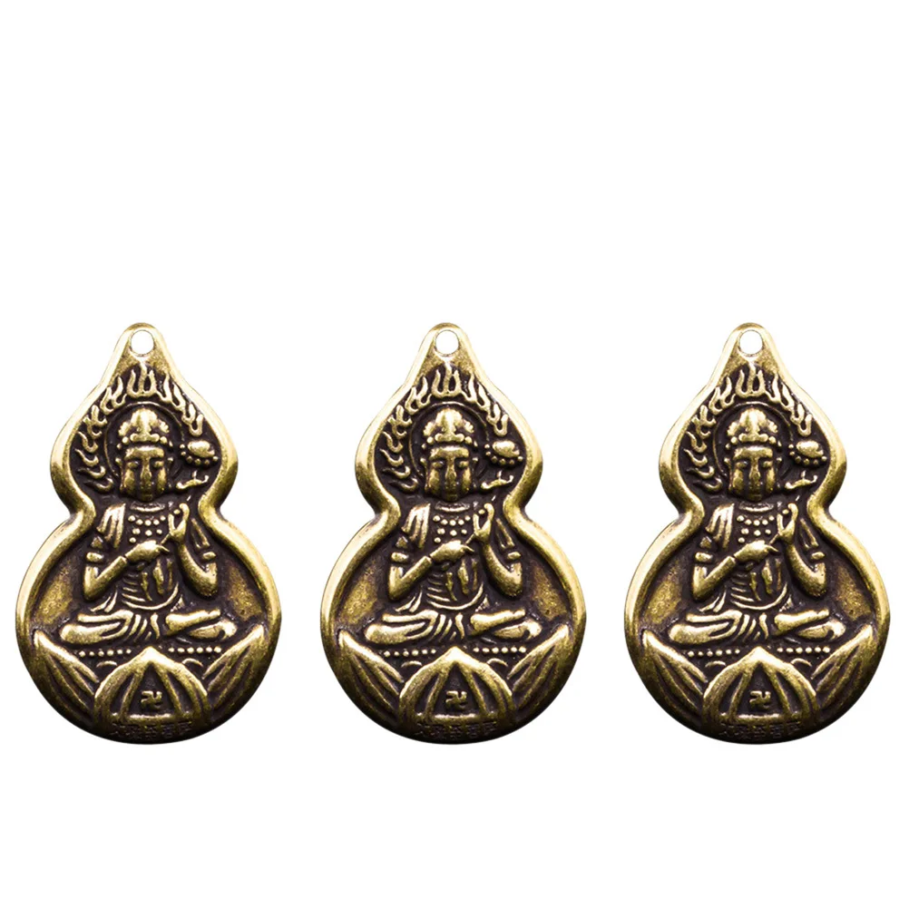 

3Pcs Guan Yin Pendant Brass Vintage Car Hanging Tag Keychain Ornament Jewelry Making Pendant Brass Guanyin Charm