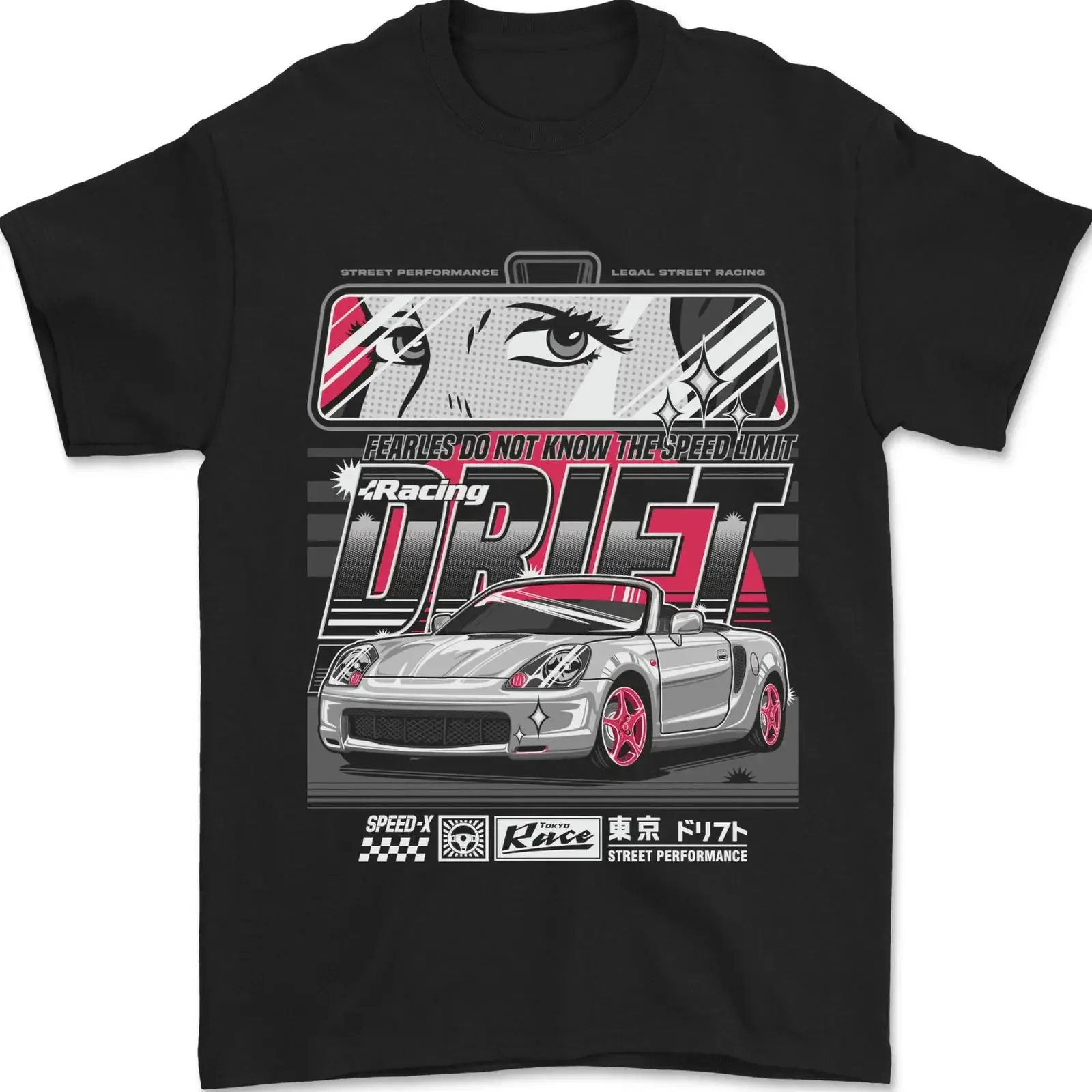 T-shirt pour hommes Drift Racing Fearless Don't Know the Speed ​​Limit, 100% coton, vintage, décontracté, vêtements de créateur de mode