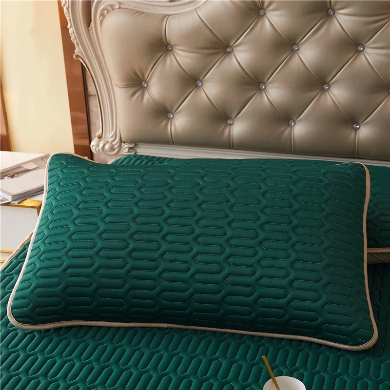 2pcs New Latex Mattress Pillowcase  Summer Ice polyester Cool Soft Pillowcases Single Size Pillow Cover 48cmX74cm 40cmX60cm