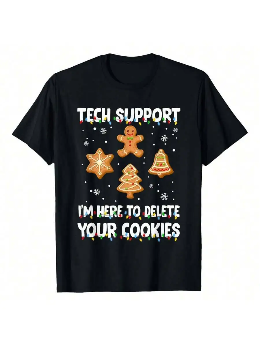 Cookies Eater Computer Tech Support Joke Nerd Geek T-Shirt,Perfect For Relaxed Outings, Chill Days, And Travel. 100% Cotton