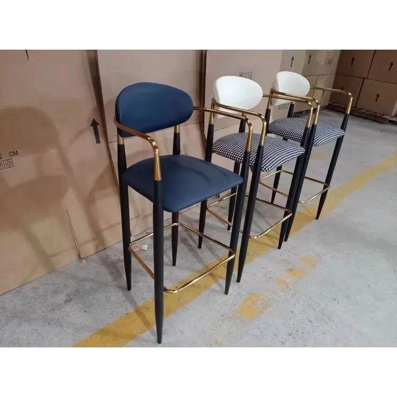 Luxuriöse Barhocker mit Rückenlehne, Thekenhocker, Barstuhl