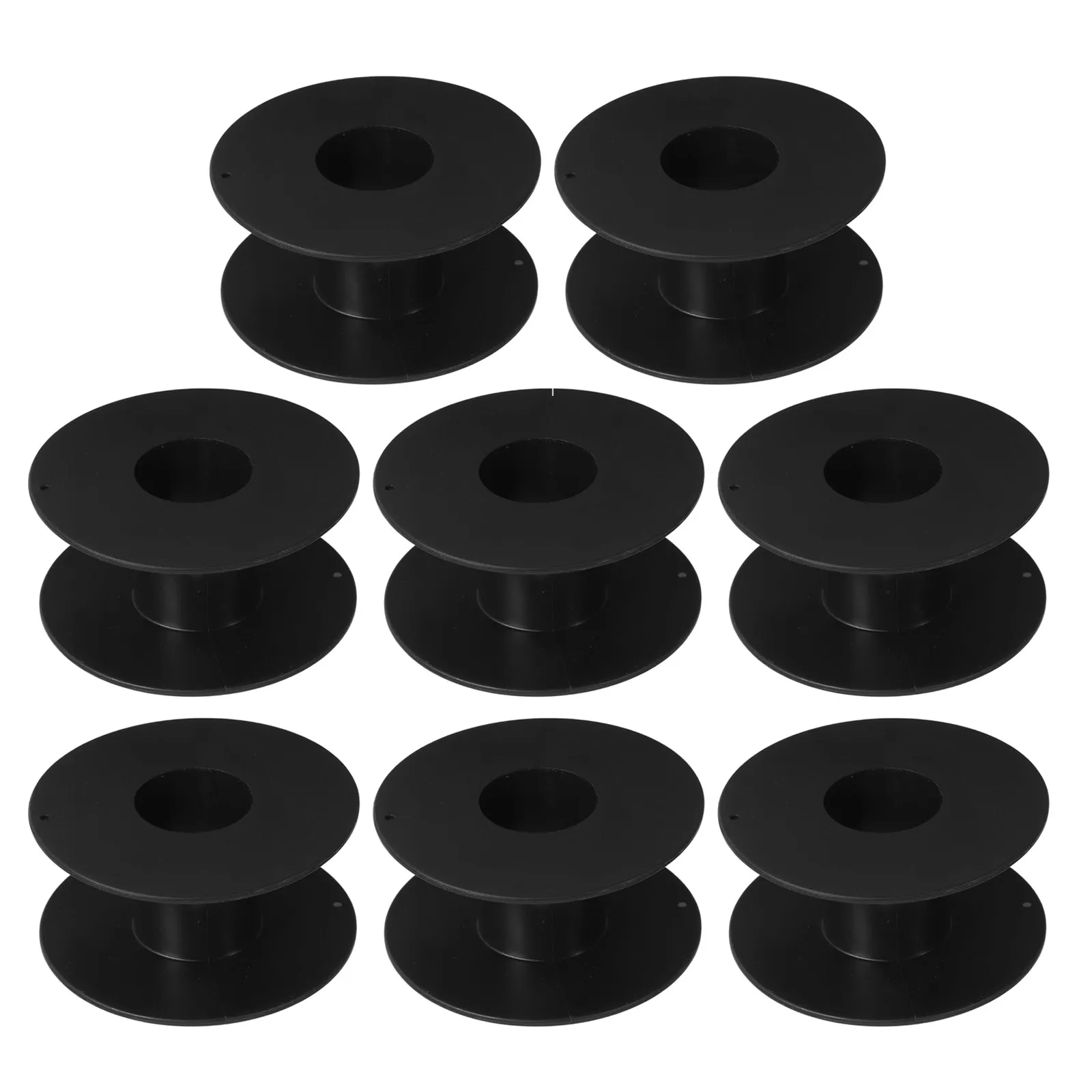 8Pcs Empty Plastic Cable Reels Organizer For Office Cable Management Garage Organ Spools Black Workshop Cord Extension