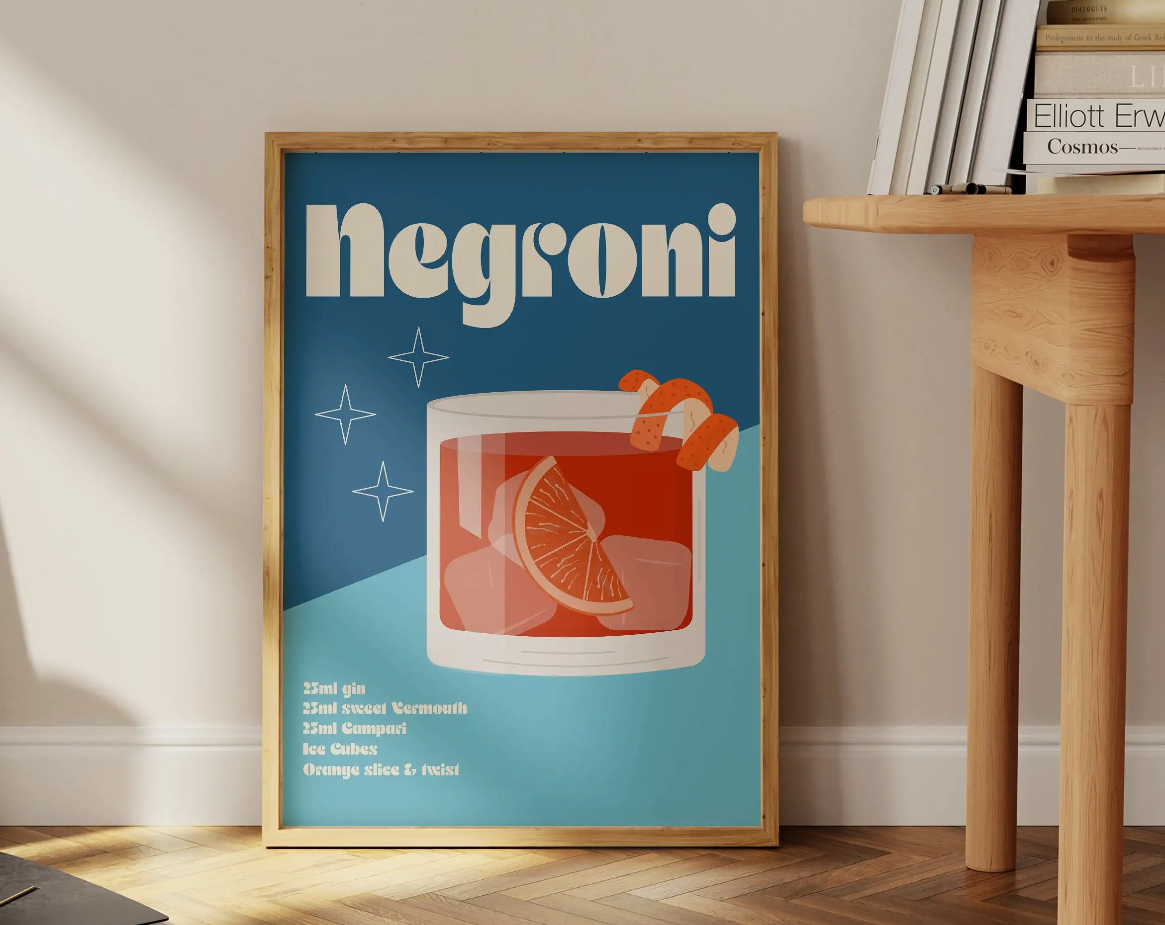 السانجريا شرب Negroni قماش اللوحة نادي بار متجر ديكور المنزل الكرتون عصير الفاكهة Mojito Aperol Spritz الملصقات والمطبوعات