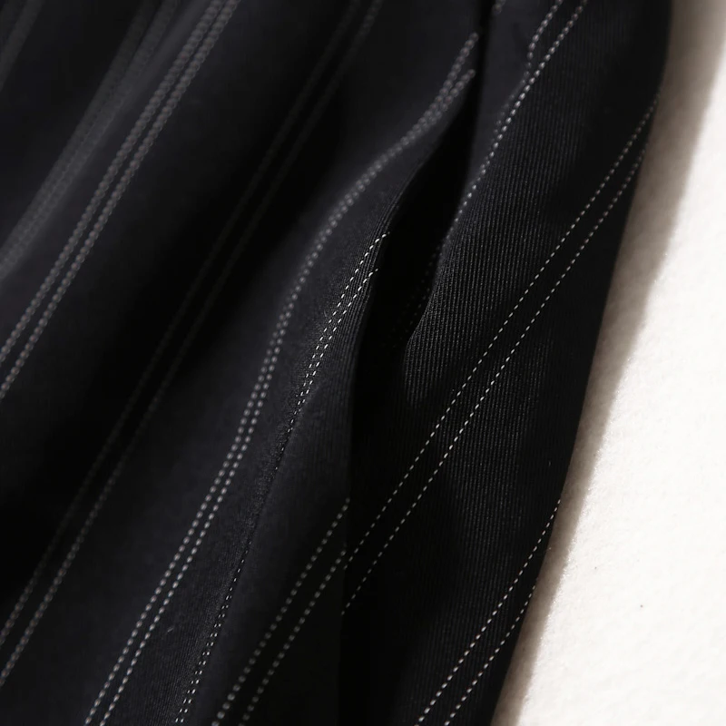 

High Waist Striped Wrap Skirt Commute Profional Sle Women's Ci Commuting Button Zipper ket Straight Cut A-Line Skirt