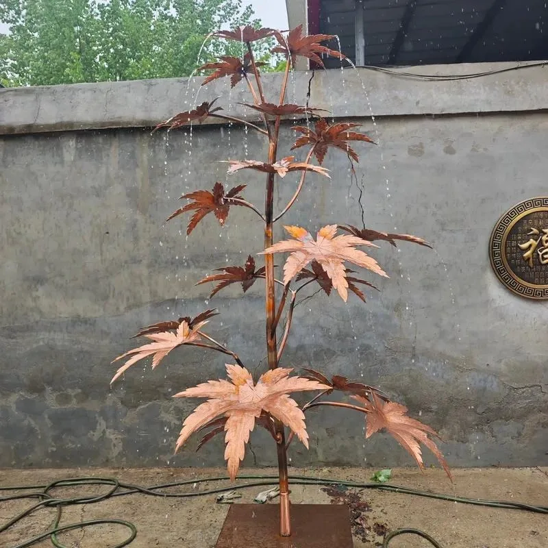 for SJ Modern Outdoor Garden Decorative Metal Fountain Statue Metal Art Decorative Copper Flower Forged Tree Sculpture