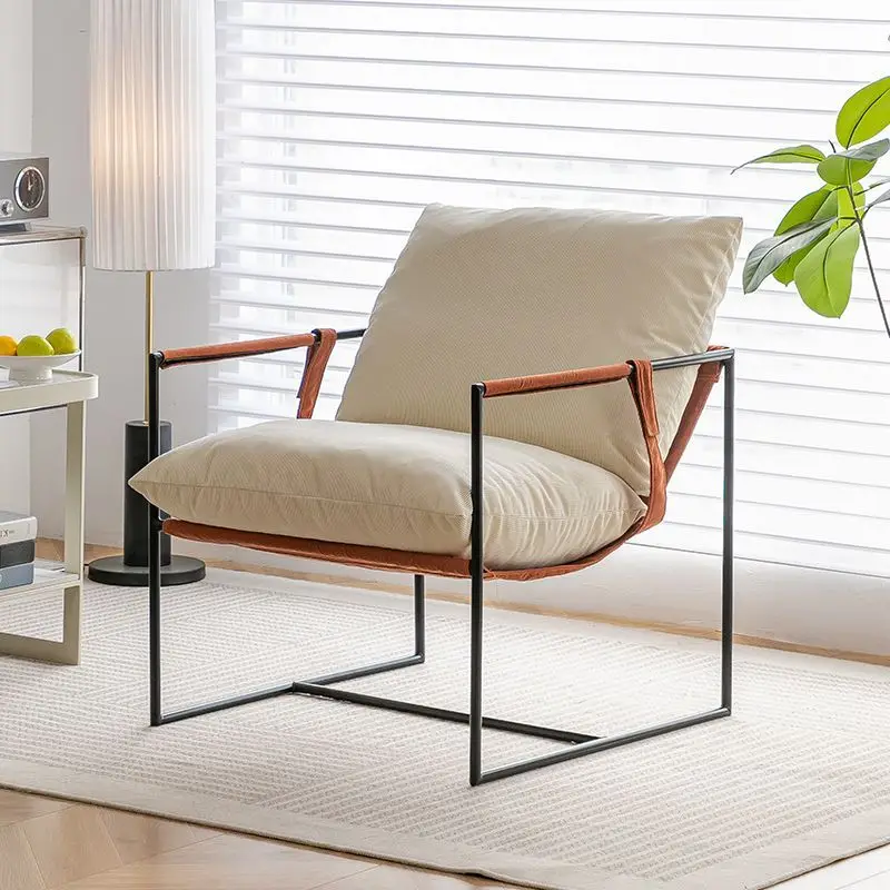 

Italian Minimalist Single Lazy Lounge Chair: Designer’s Touch, Ultra-Comfy for Living Room & Balcony - Luxe and Stylish Seating