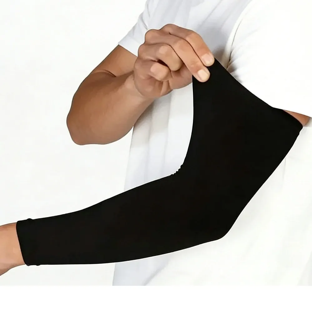 

1 пара летних охлаждающих нарукавников из ледяного шелка без пальцев, высокоэластичные, для защиты от солнца, для активного отдыха на природе