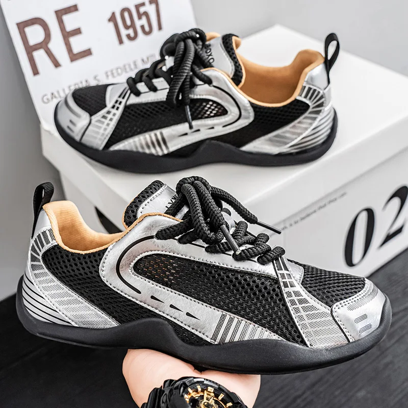 

Модные удобные нескользящие летние дышащие кроссовки, обувь в стиле ретро, мужская обувь, серебряная женская обувь, кроссовки для пар