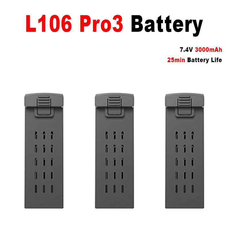 LYZRC L106 Pro3 Battery 7.4V 3000mAh 25min Battery Life L106 Pro3 Dron Quadcopter Original Battery L106 Pro3 Drone Accessories