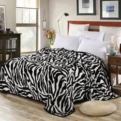 Super Morbido, Confortevole E di Visone Feltro Coperta Zebra A Strisce Modello Floreale Coperta Gettato Sul Divano/Letto/Da Viaggio Traspirante