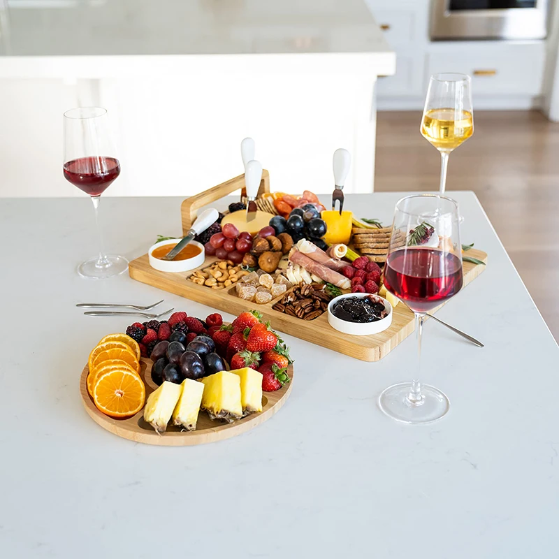 

European Bamboo Fruit Cutting Board, Eco-Friendly Cheese Board, Restaurant Photo Fruit Plate, Household Steak Serving Tray