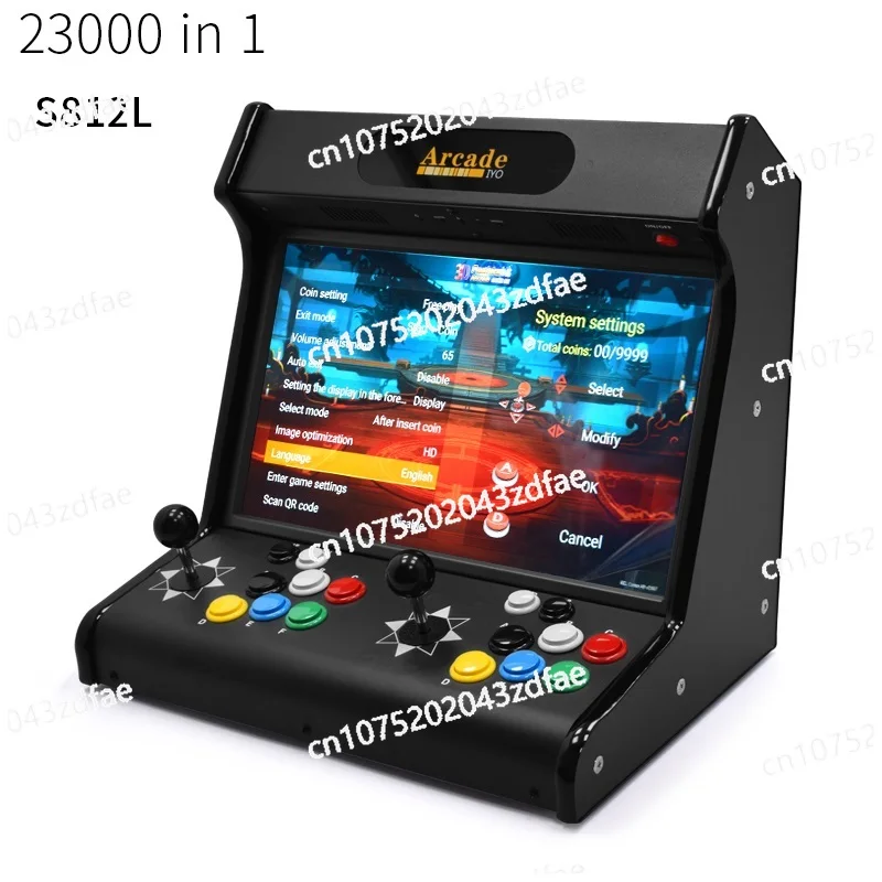 18.5 Inch Arcade Cabinet Pandora Box H3 23000 Games Machine Double Joystick Button with Coin Slooter Arcade Console Bartop