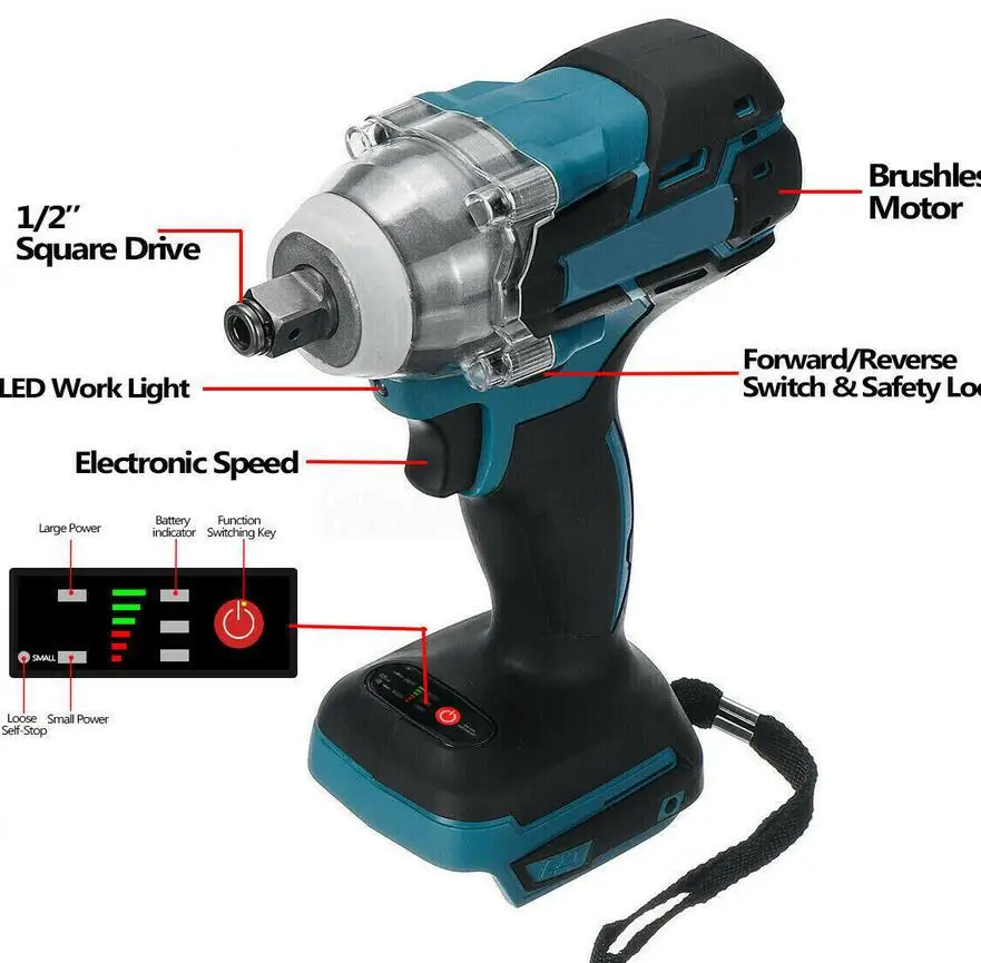 Power tool MT blue red brushless wrench head dual-purpose electric wrench screwdriver 2 electric 1 charge