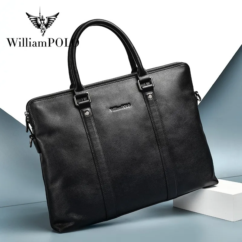 حقيبة رجالية حقيبة الأعمال حقيبة جلدية حقيقية كتف واحد الطبقة العليا جلد البقر سعة كبيرة حقيبة يد رجالية بالجملة #3