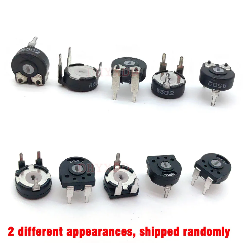 5Pcs Potentiometer PT10-1K 2K 5K 10K 50K Horizontale Pijl Gat Potentiometer