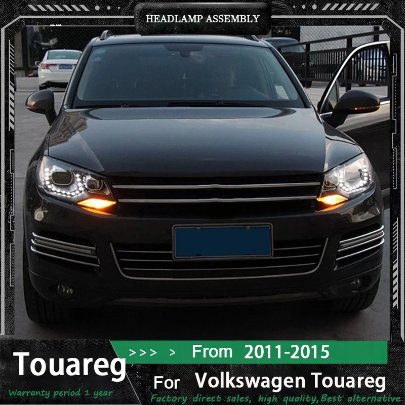 

Автомобильные аксессуары, фара для VW Touareg 2011-2015, фары, светодиодные фары, объектив DRL, двойной луч, биксеноновые HID, автомобильные аксессуары