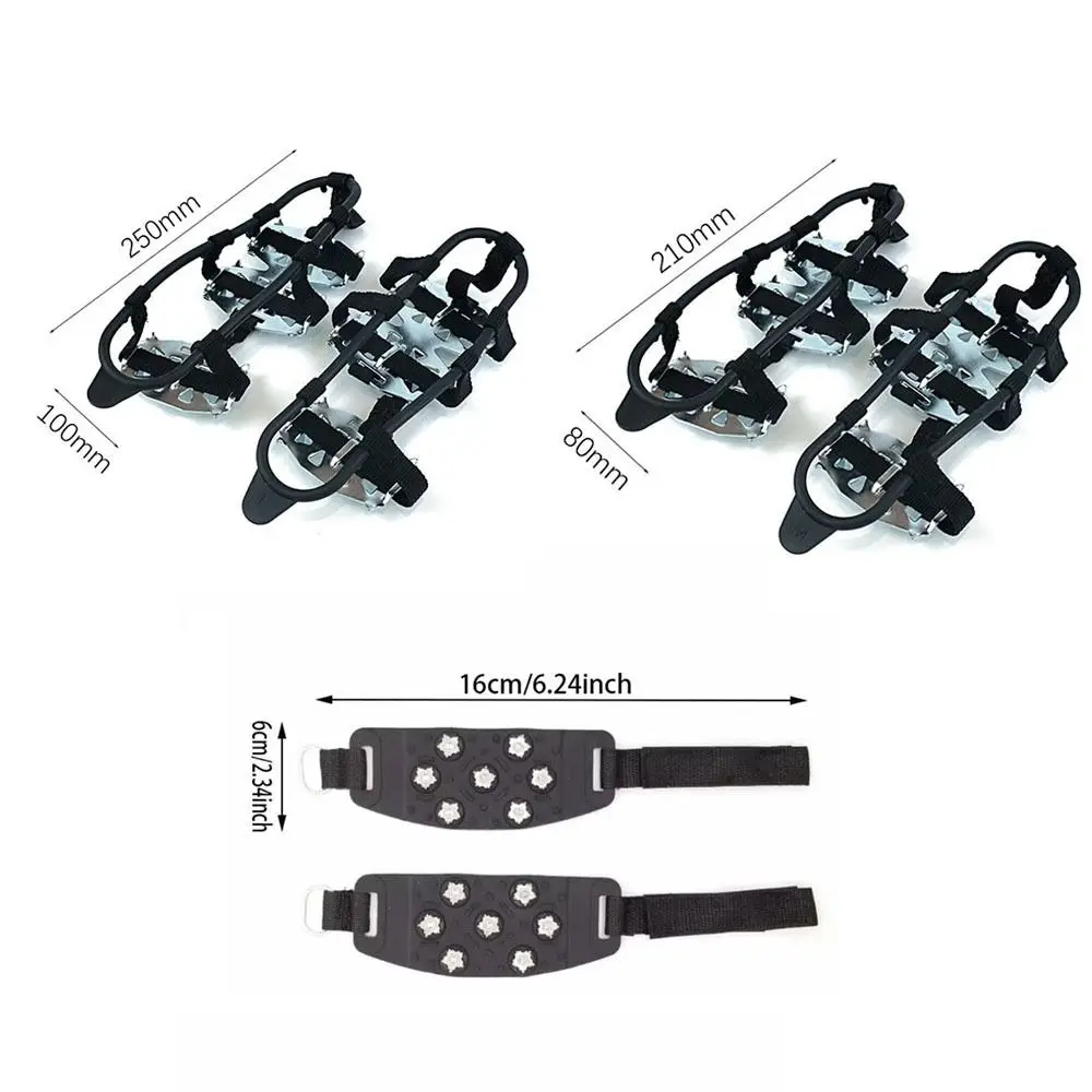 جديد 7/10 الأسنان الجليد مخلب العالمي سبايك الأحذية الأشرطة المضادة للانزلاق سبايك القبضات المرابط للأحذية #5