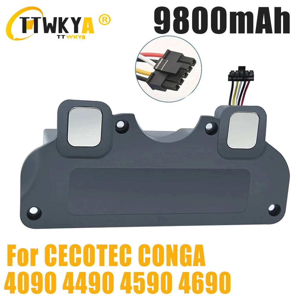 

14.8V 12800mAh 100% New CECOTEC CONGA 4090 4490 4690 4590 Mopping Robot Battery Pack Netease Intelligent Manufacturing NIT Model