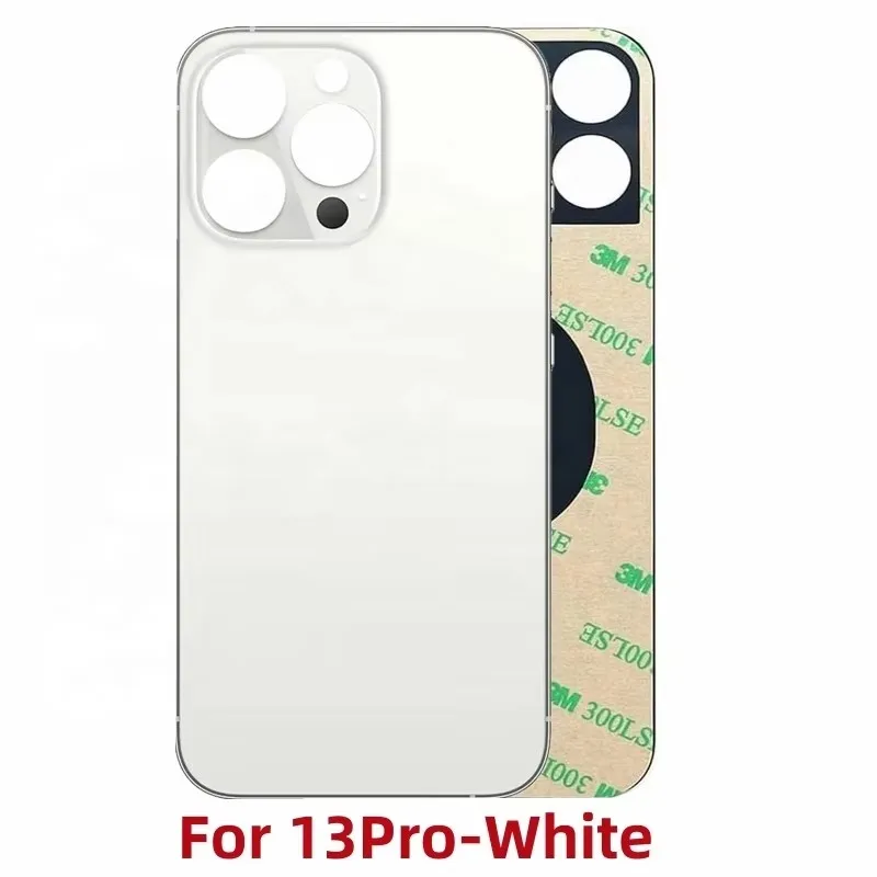 Back Glass+3M glue For IPhone 13Pro-13 PM Back Cover Glass Fast Replacement Housing Battery Cover Big Hole Rear Glass