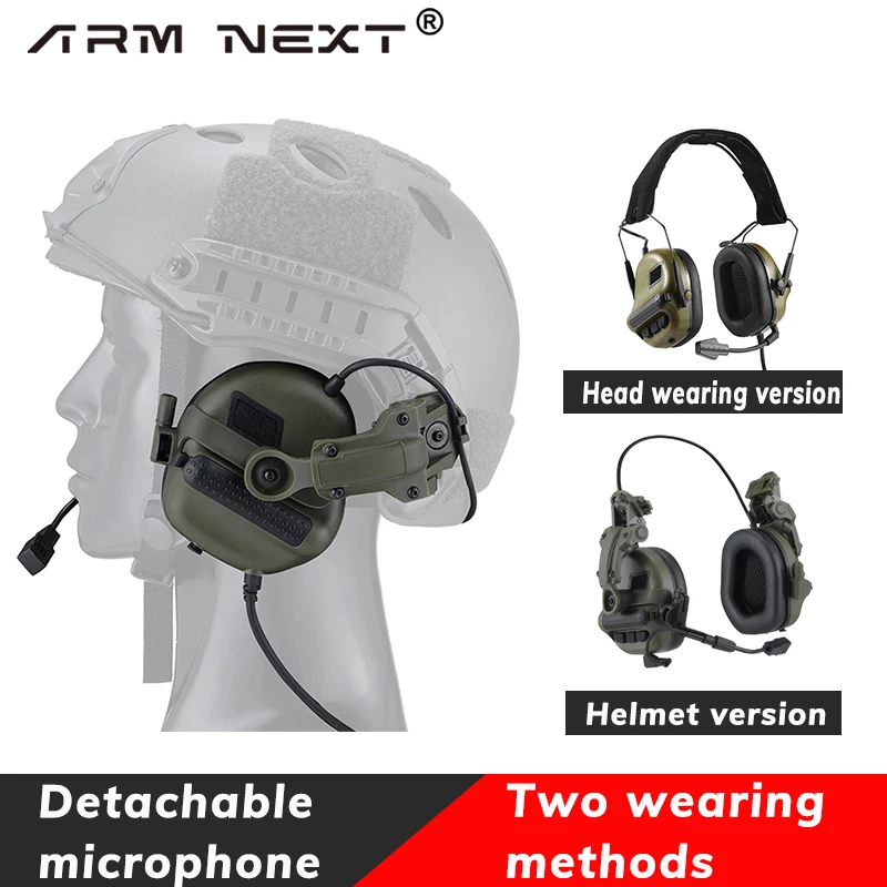 전술 헤드셋 픽업 및 소음 감소 헤드 착용 헬멧 버전, 촬영 이어폰, 통신 인터콤 이어폰, 세일