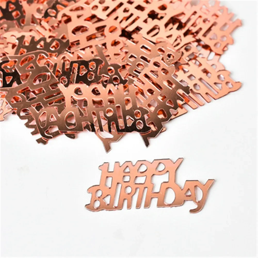 15g/bag Rose Gold Confetti Happy Birthday 21 30 40 50 60 Party Decoration Throwing Happy Birthday Decor for Adult Throw Confetti