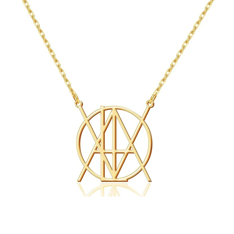 

Personalized Logo Name Necklace Custom Monogram Pendant Unique Minimalist Design Name Necklace for Women Anniversary Gift